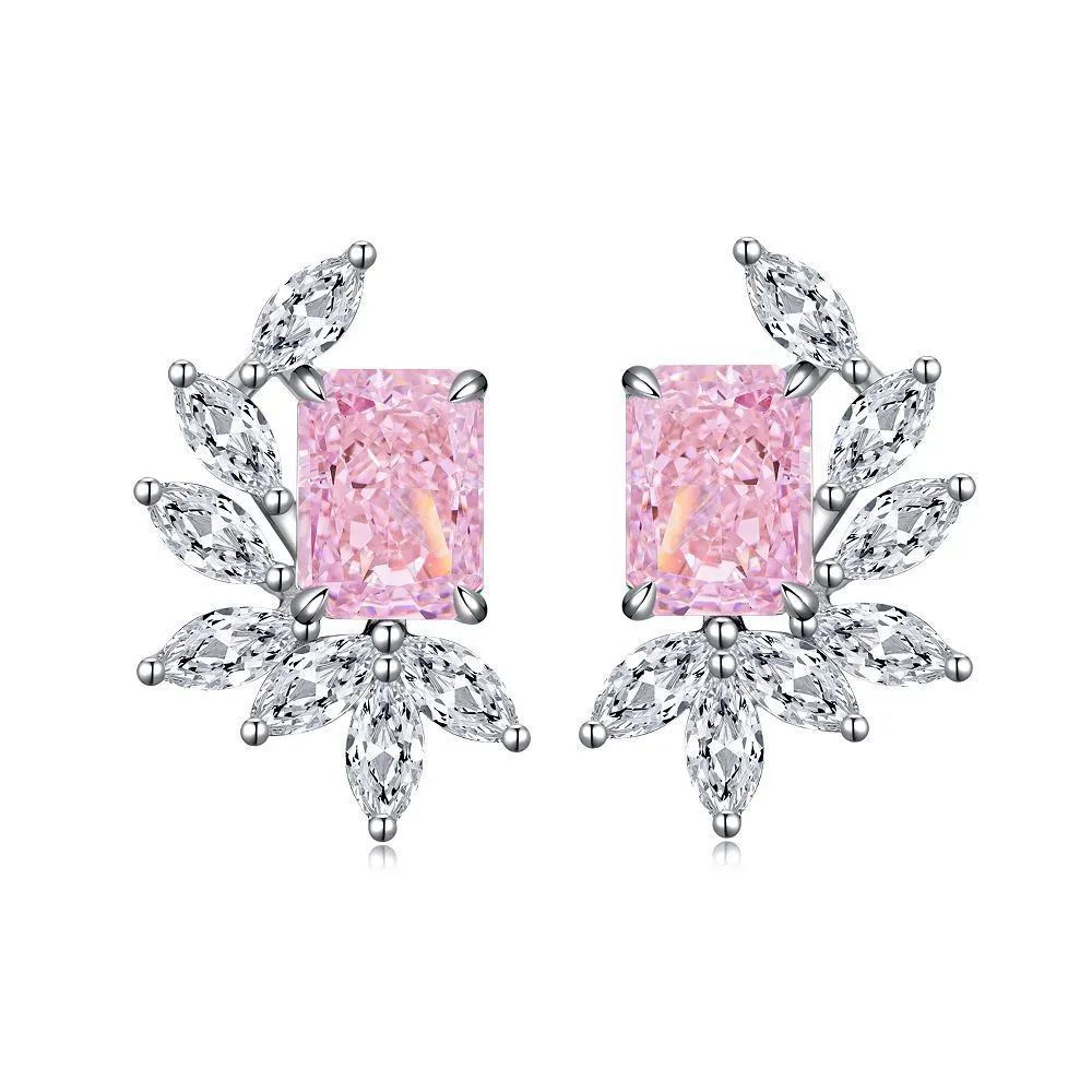 Women's Full Diamond Ice Flower Ear Studs