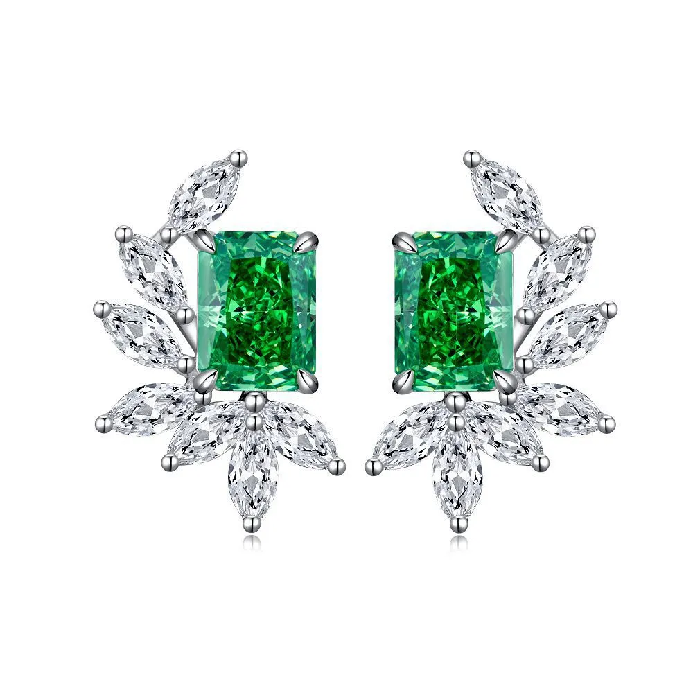 Women's Full Diamond Ice Flower Ear Studs