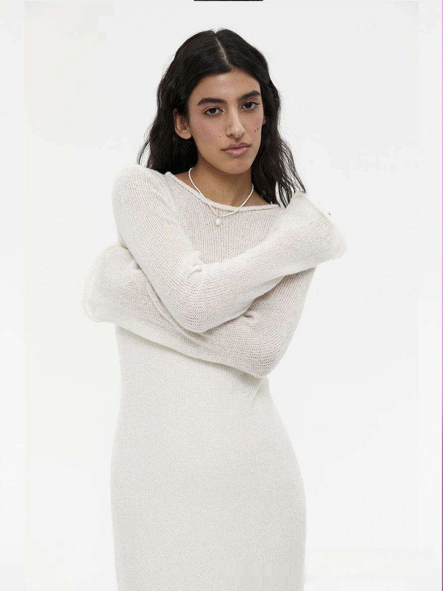 Knitted Hollow-out Dress For Vest Skirt Set Women