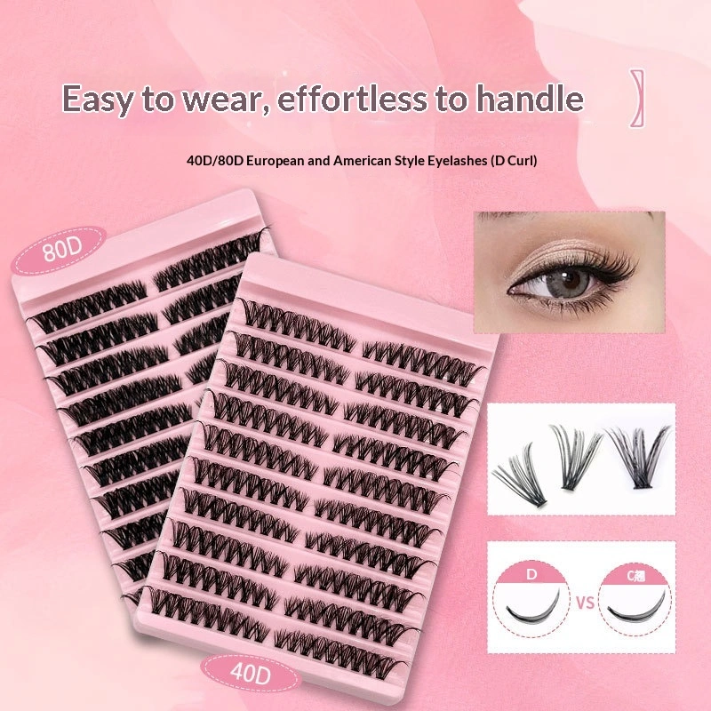 Thick, Sectioned, High-Capacity Grafted False Eyelashes
