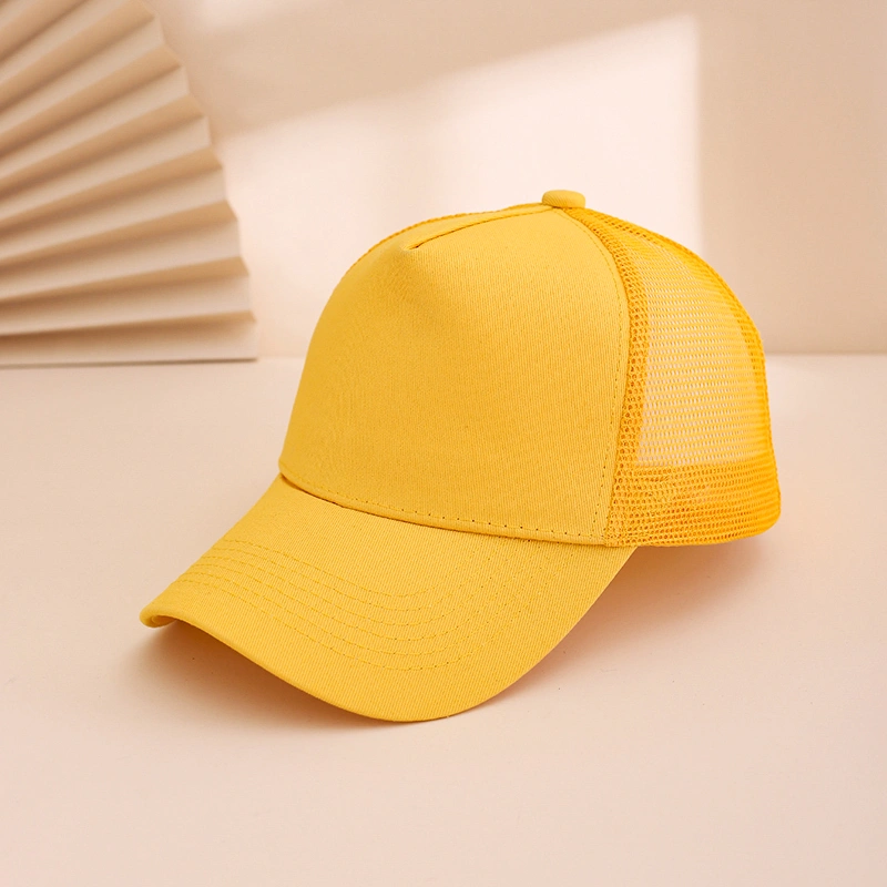 Men's And Women's Identical Solid-color Canvas Top Mesh Breathable Adjustable Sun-protective Stylish Casual Baseball Cap, Suitable For Daily Commuting And Outdoor Outings.