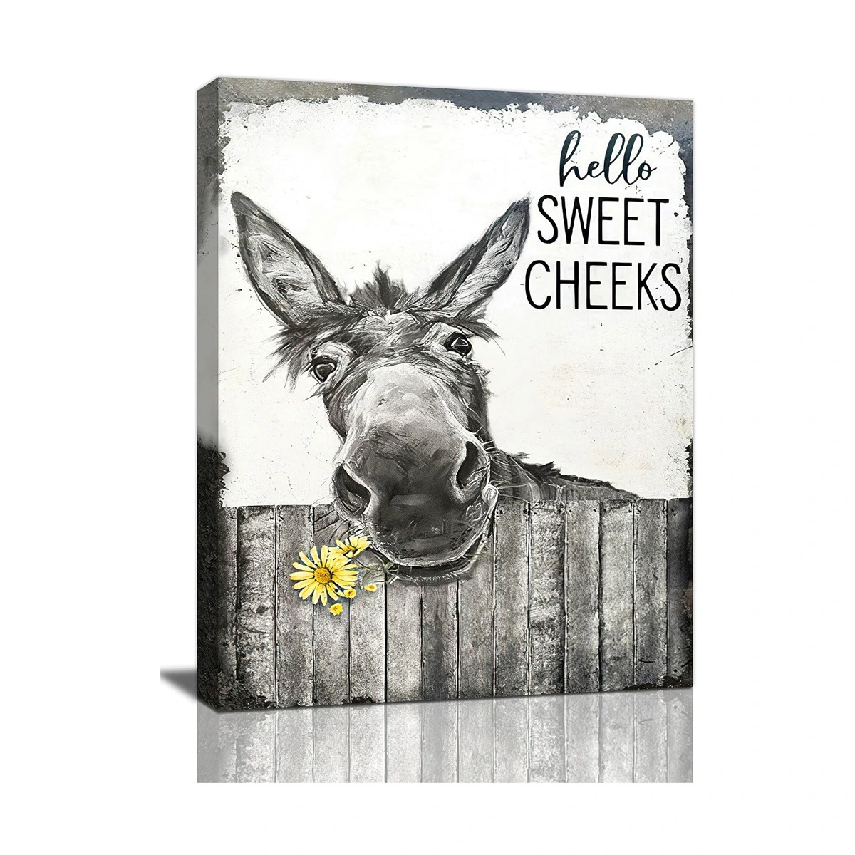 Abstract Black And White Donkey Wall Art Poster Print On Canvas
