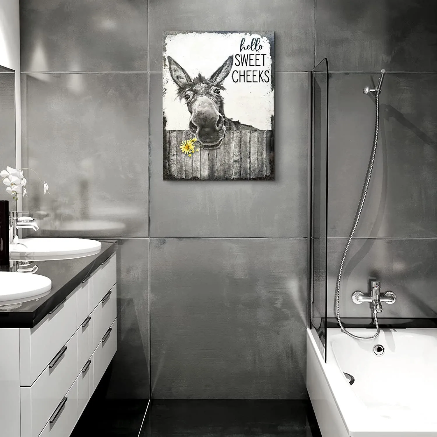 Abstract Black And White Donkey Wall Art Poster Print On Canvas