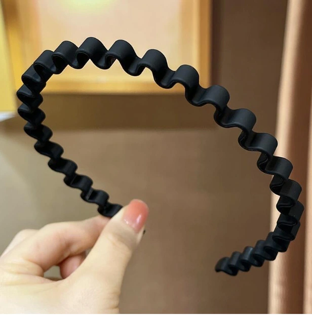 Wave headband-black-plastic-1 pc