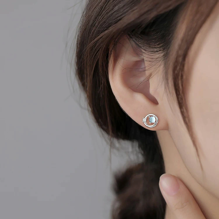 Cosmic Planet Saturn Stud Earrings For Women