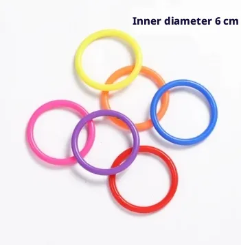 Plastic ring-inner diameter 6 cm-mixed color-10 pieces