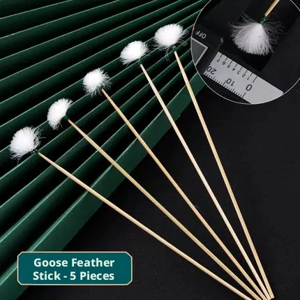 Goose feather stick with bamboo handle-3 pieces