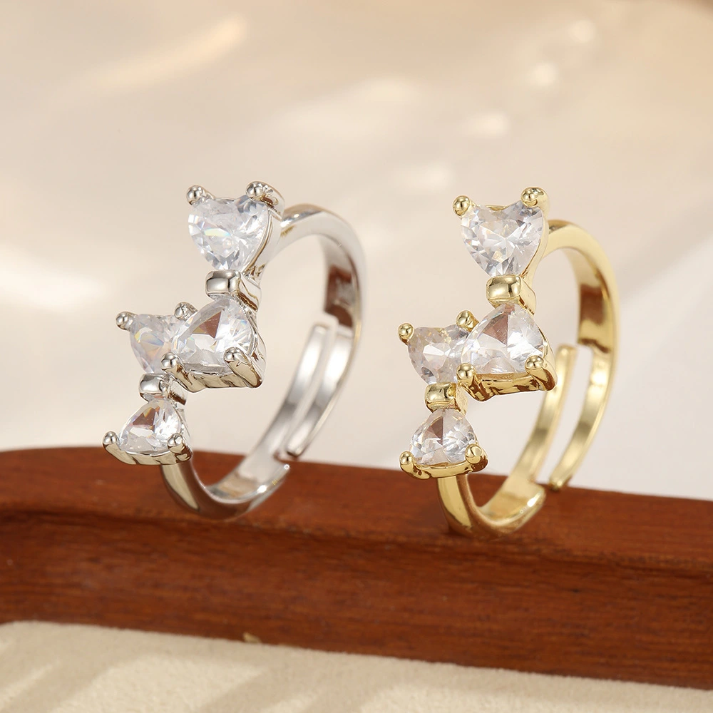 Euro-American Cross-Border Fashion Copper-Gilded Ring With Colorful Zircon Inlays