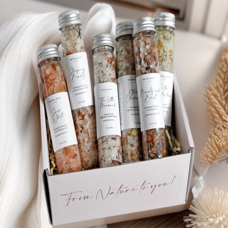 Bath Salts Dried Flowers Bathing Salts Solid Color Bottled
