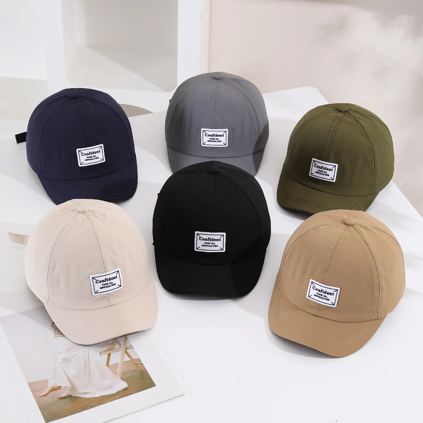 Solid-color Light Board Label Short Brim Quick-dry Thin Style Sun Protection Trendy Casual Baseball Cap Suitable For Outings, Outdoor Travel, Sports