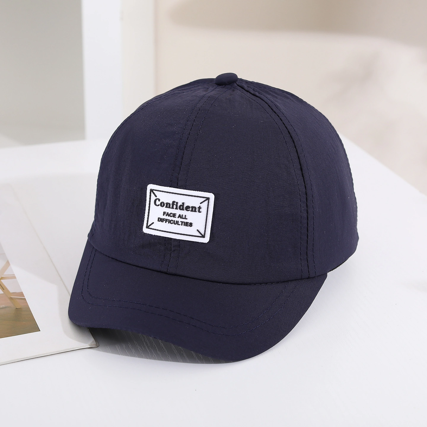 Solid-color Light Board Label Short Brim Quick-dry Thin Style Sun Protection Trendy Casual Baseball Cap Suitable For Outings, Outdoor Travel, Sports