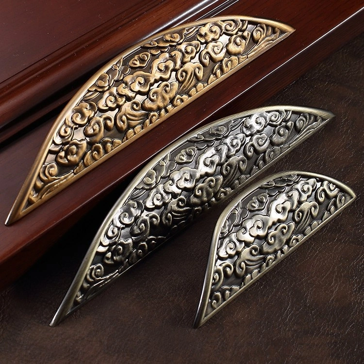 New Chinese-style Cabinet Door Handles Pair Of Antique-bronze Style
