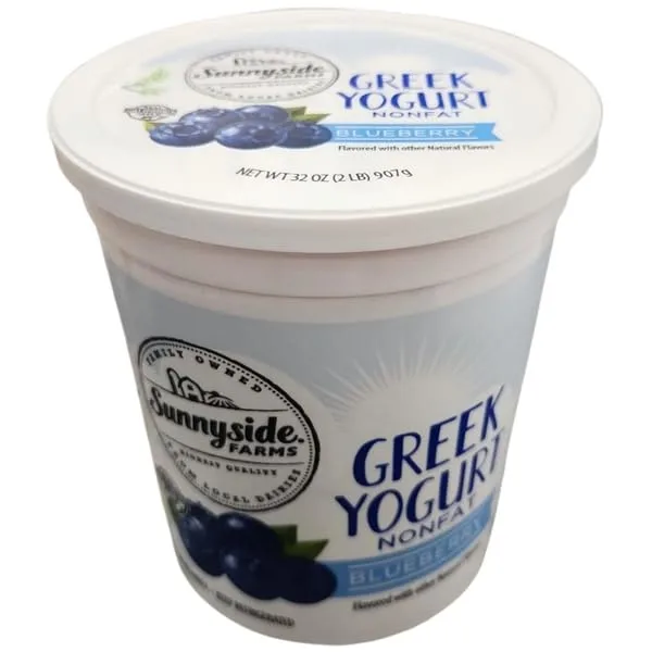 Sunnyside Farms, Nonfat Greek Yogurt Blueberry, 32 Ounce