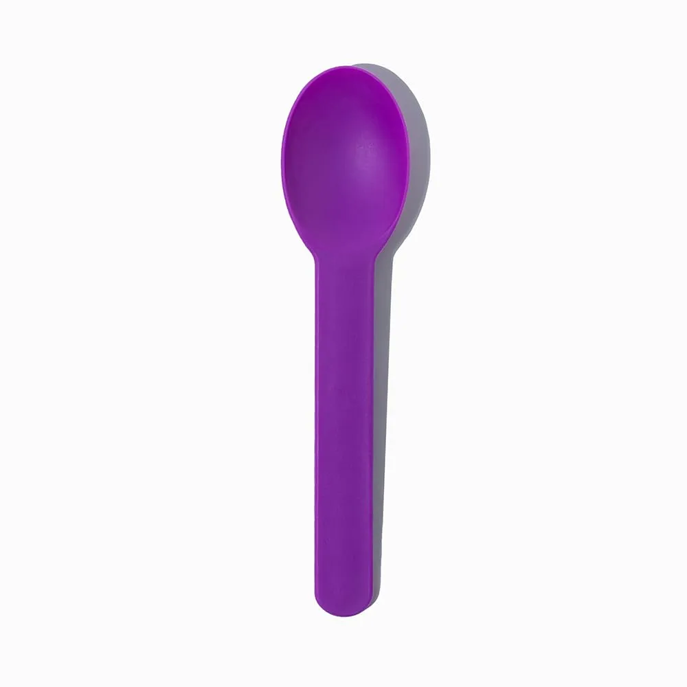 25-Count Heavy Duty Plastic Ice Cream Spoons Purple Color | Dishwasher Safe & Reusable for Ice Cream, Yogurt | Frozen Dessert Supplies