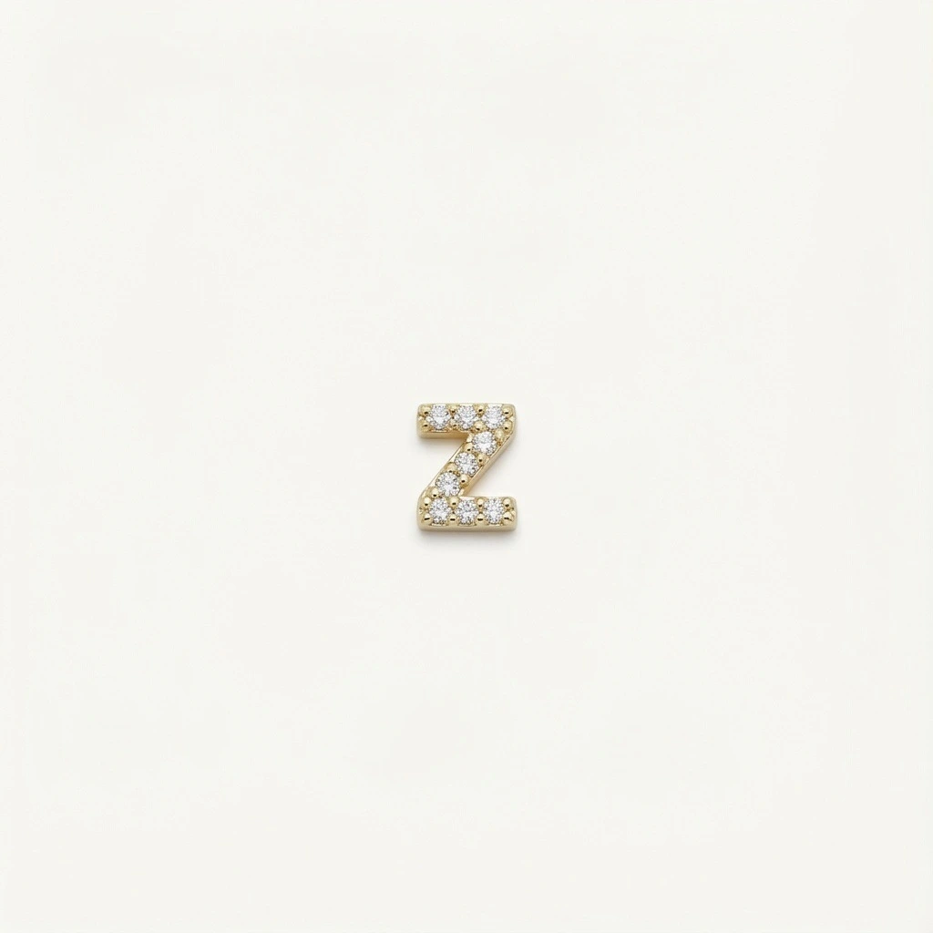 Pendant With Letter And Flower Design Multi-colored Zircon Accent , Copper Material