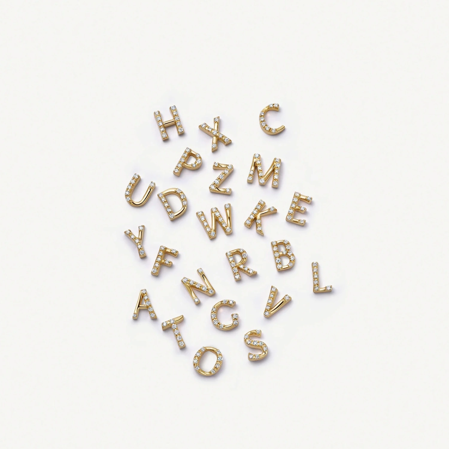 Pendant With Letter And Flower Design Multi-colored Zircon Accent , Copper Material