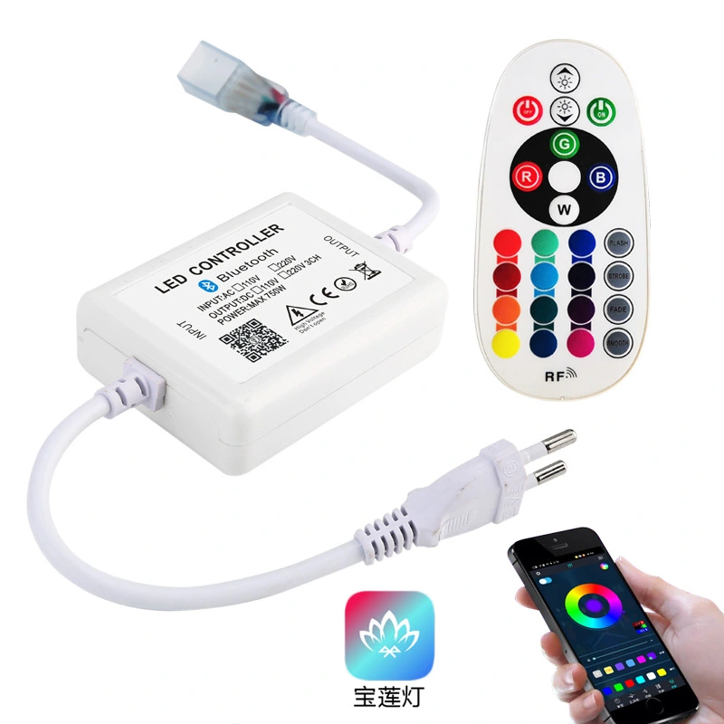High-Voltage Wireless LED Strip Smart Bluetooth App Controller RGB Seven-Color Light Bar