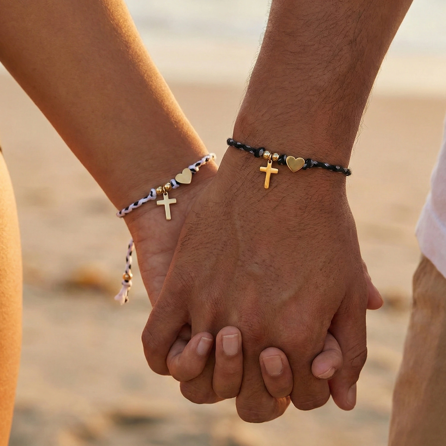 Love Cross Braided Rope Bracelet