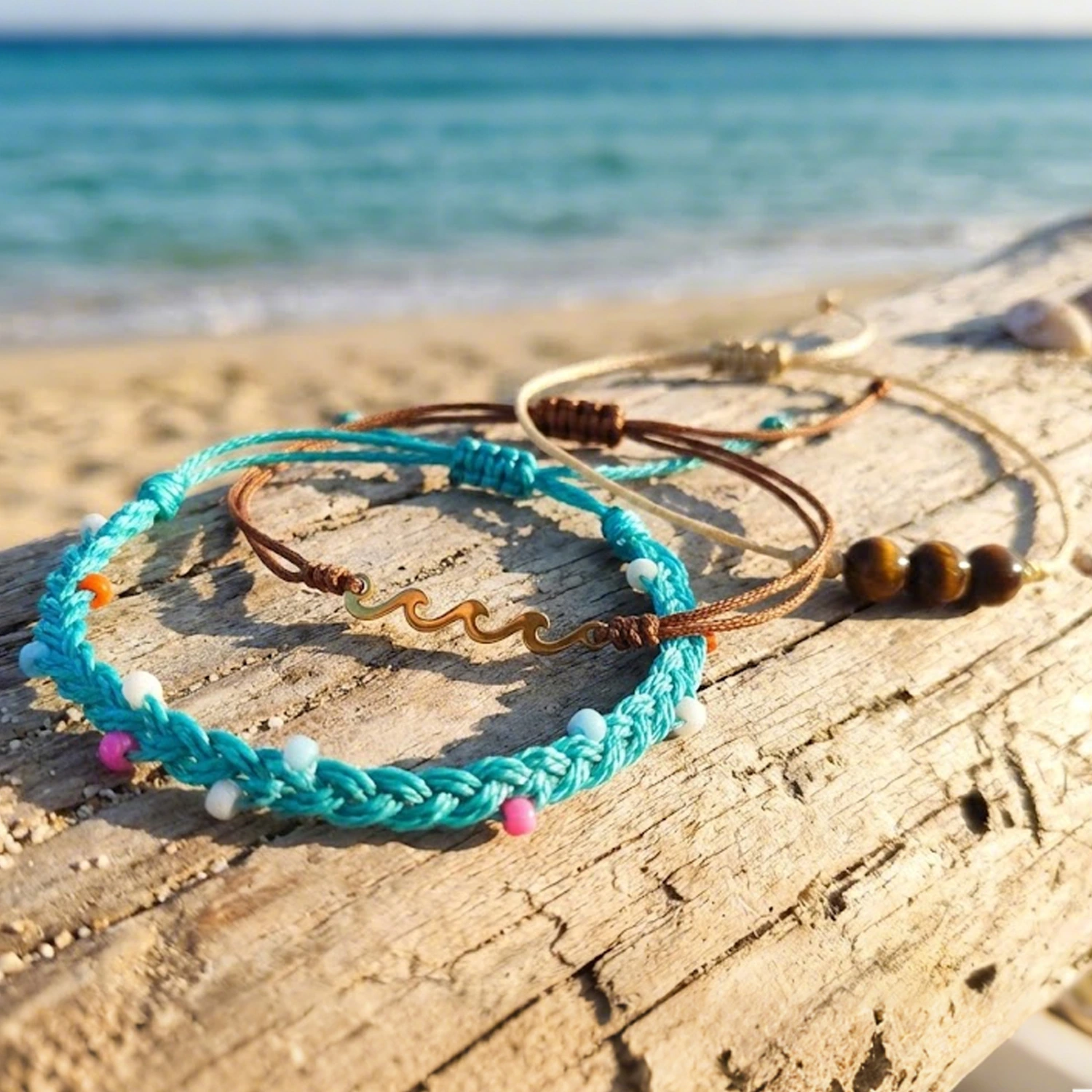 Handwoven Summer Resort-Style Three-Tier Layered Bracelet