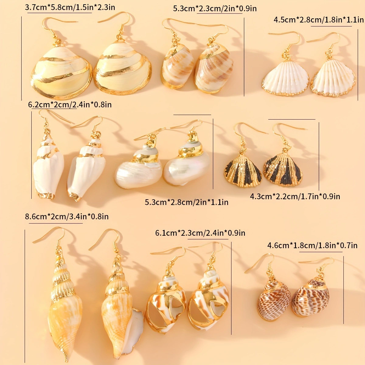 Vacation-style Earrings For Women Natural Seashells Summer Beach Look