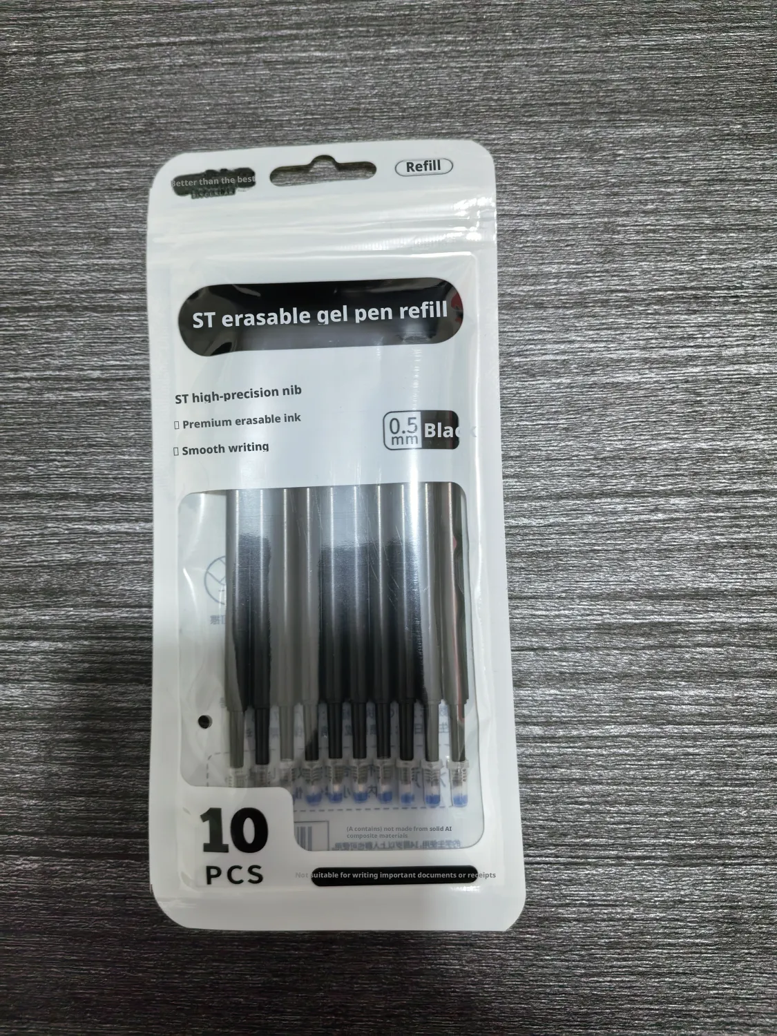 Neutral pen core replacement-ST tip-black-0.5mm-10 pieces