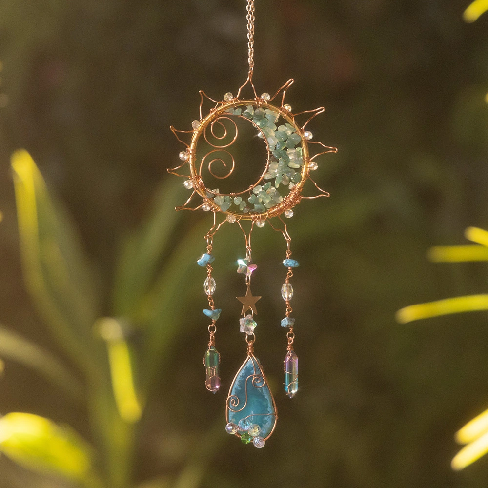 Crystal Sun Cross-Border Wind Chime Pendant