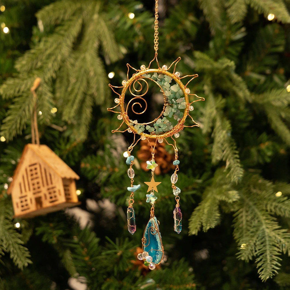 Crystal Sun Cross-Border Wind Chime Pendant