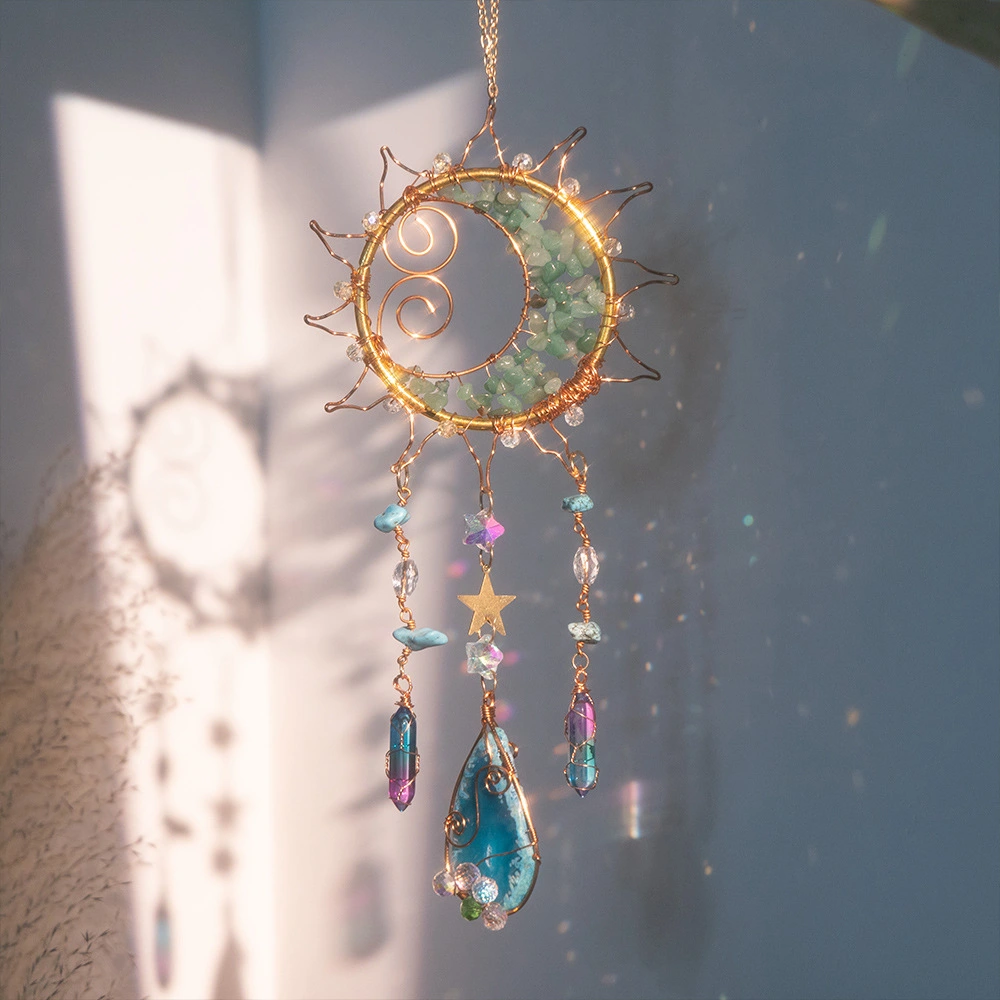 Crystal Sun Cross-Border Wind Chime Pendant