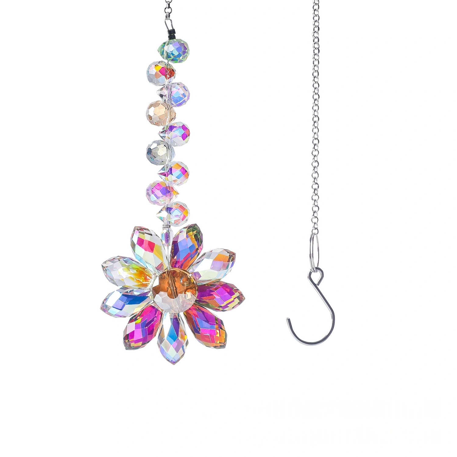 Hand-wound Multi-colored Small Flower Crystal Pendant
