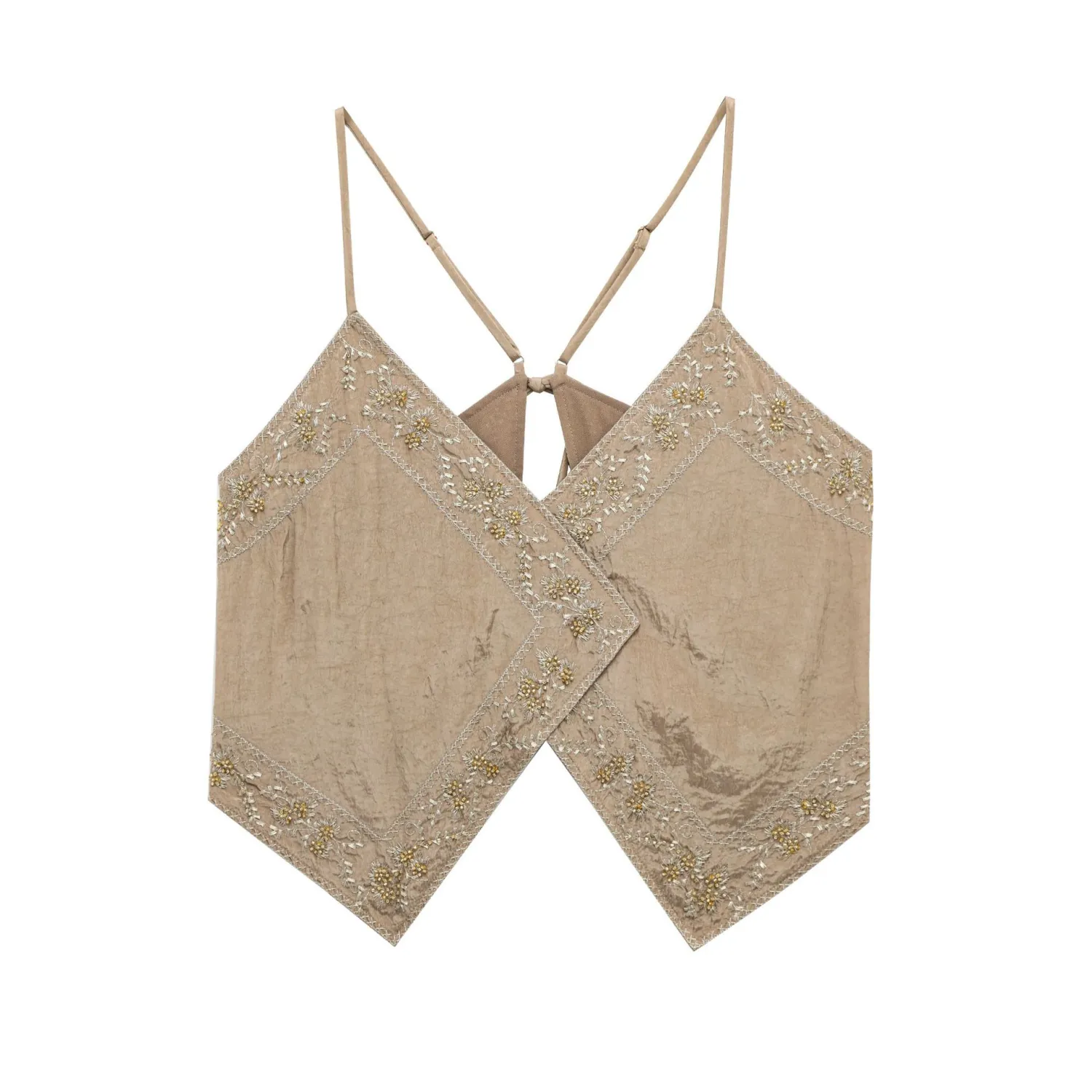 European And American Style Fashionable Simple Embroidered V-Neck Camisole