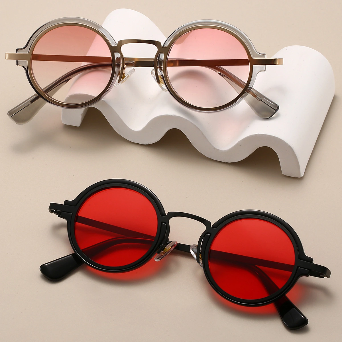 Cross-border New Retro Small Round-frame European And American-style Fashionable Sunglasses
