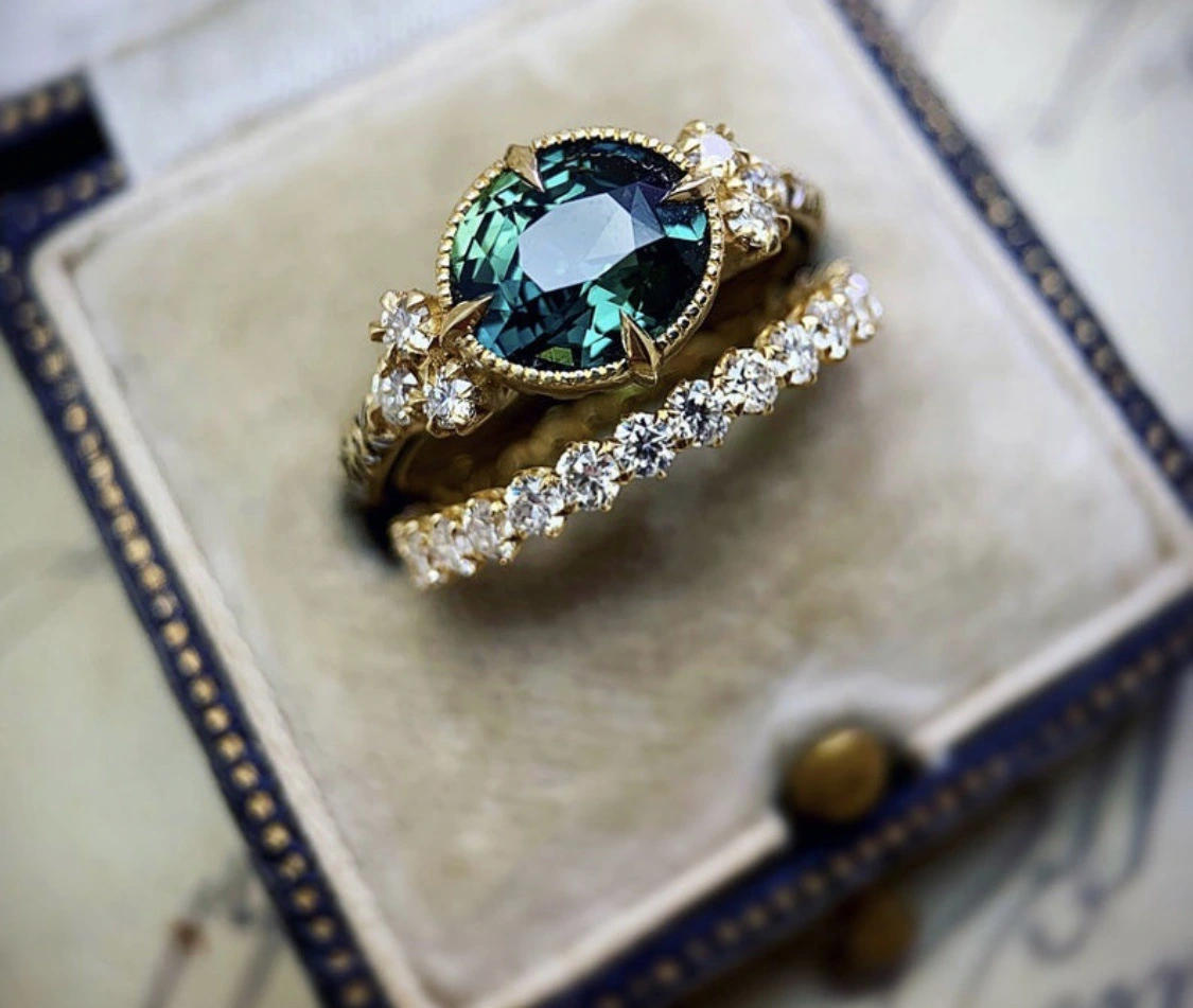 New European And American-style Trendy Fashion Alloy Ring Inlaid With Zirconias