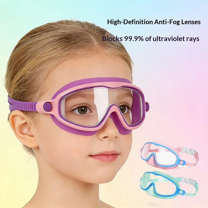 Kids Large-Frame Swimming Goggles With Nose Cover High-Definition Waterproof