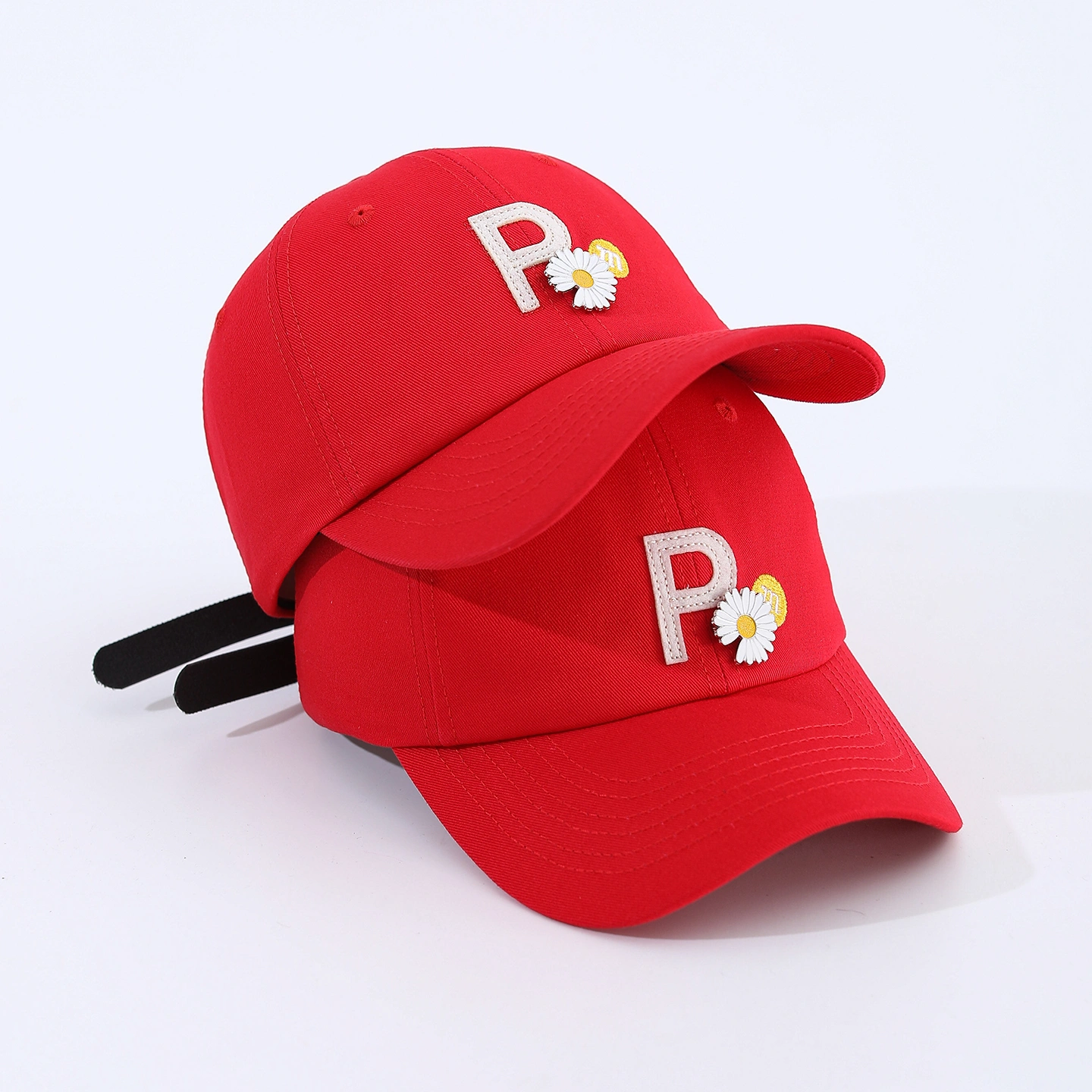 Solid-color Embroidered Letter 'P' Daisy Logo Trendy Hip-hop Style Baseball Cap For Daily Casual Wear, Shopping, And Dating