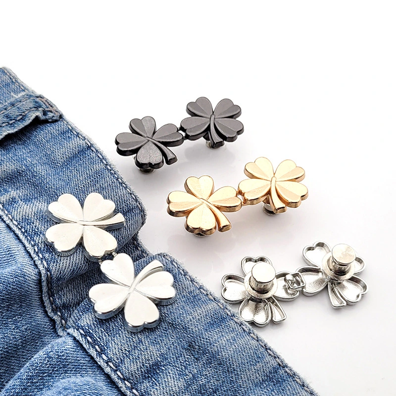 Four-Leaf Clover Belt Buckle Detachable Nail-free Jeans Waist Adjustment Small Waist Slimming Artifact