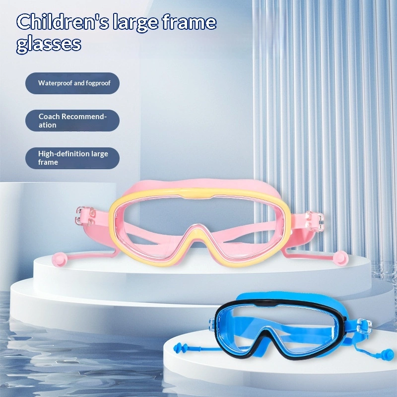 Childrens Large-frame Waterproof And Anti-fog High-definition Swimming Goggles
