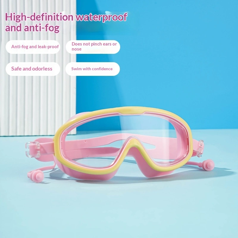Childrens Large-frame Waterproof And Anti-fog High-definition Swimming Goggles