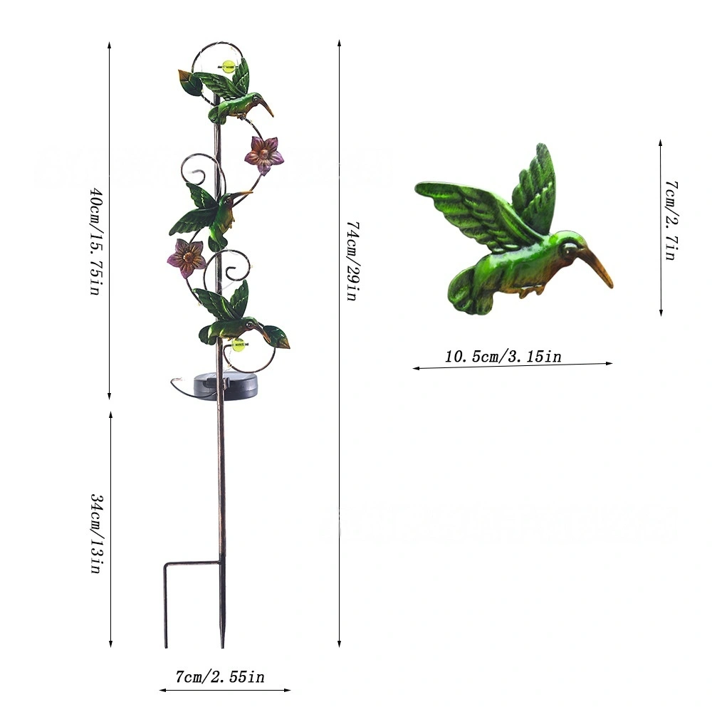 Outdoor Garden Courtyard Crafts Ornaments Ironwork Solar-Powered Animal-Shaped Lawn Decorations
