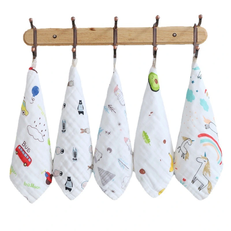 Square Cloth Handkerchief Absorbent Cartoon Kids Small Towel