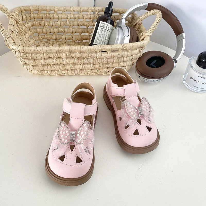 2026 New Summer Girls Princess Shoes, Fashion Kids Bow Sandals, Soft Sole Closed-Toe Summer Sandals For Baby Girls