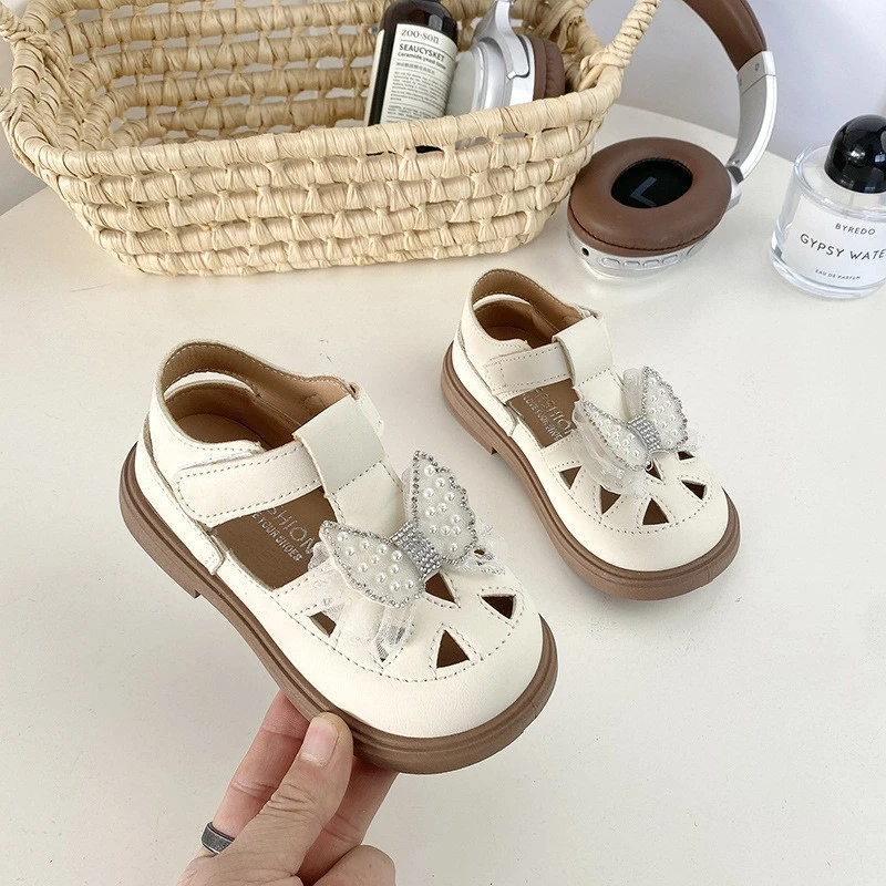 2026 New Summer Girls Princess Shoes, Fashion Kids Bow Sandals, Soft Sole Closed-Toe Summer Sandals For Baby Girls