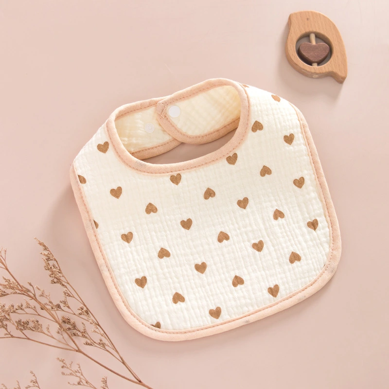 Newborn Cotton Gauze Baby Bib Solid Color