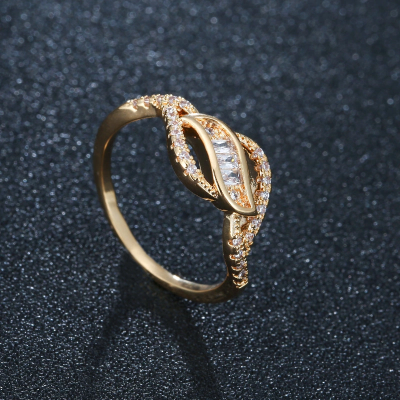 European And American Style Fashionable Ring With Colored Zircon