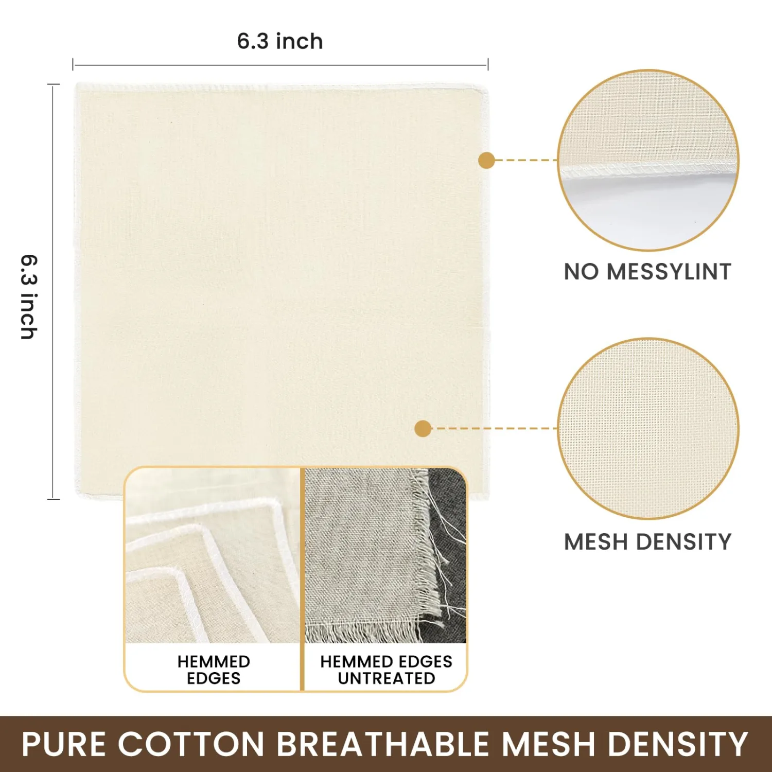 Cheese Cloths 12 Pack 20x20 Inch, Grade 100 100% Unbleached Cotton Reusable Cheesecloth for Straining, Ultra Fine Hemmed Cloth for Nut Milk, Yogurt & Cheese Making