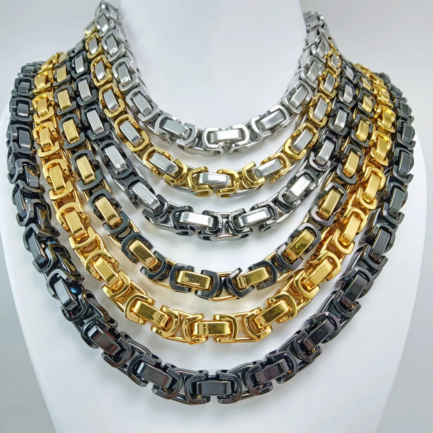 Handmade Stainless Steel Single-link Square Chain
