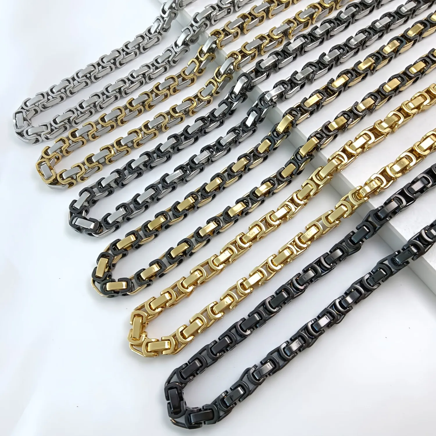 Handmade Stainless Steel Single-link Square Chain