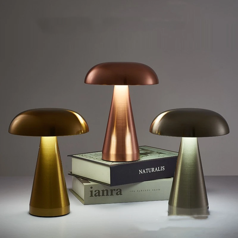 Mushroom Lamp LED Table Lamps Touch Dimming Rechargeable Restaurant Hotel Bar Bedside Decor Dimmable Bedroom Desk Night Lights