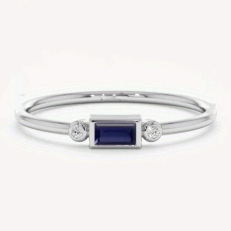 Retro Square Color Gemstone Zircon Ring For Women, Instagrammable, European And American Style