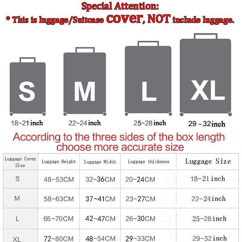Luggage Protection Cover With Printed Travel Dust Cover