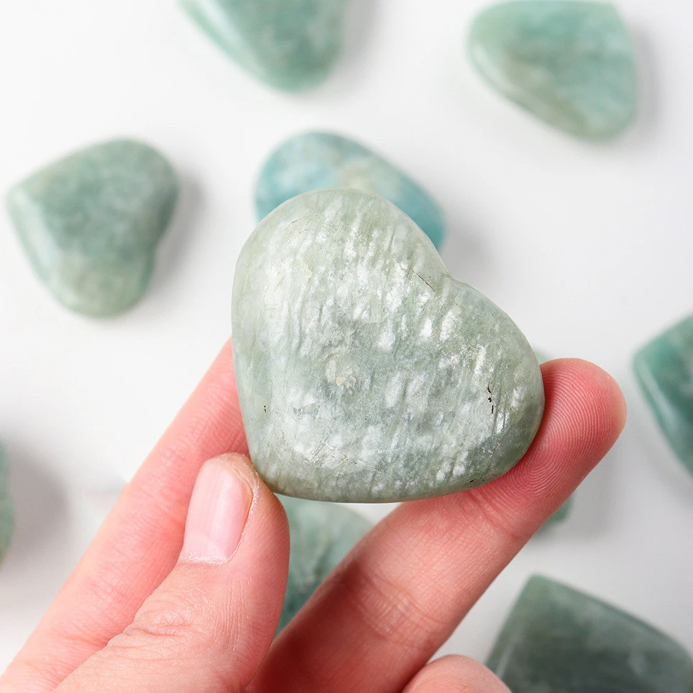 Natural Crystal Ore Amazonite Hand-polished Carving Hand Pieces